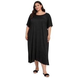 Torrid Elegant Black dress 4 26 lined lettuce edge plus size
